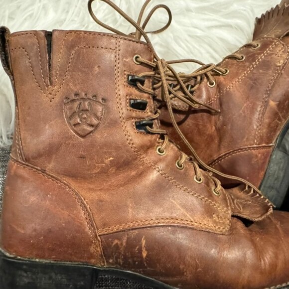 Ariat Heritage Lacer II Women’s Size 8 Brown Leather Western Boots Tassle Great - Picture 7 of 9